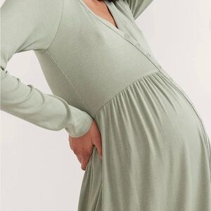 Hatch Light/Sage Green softest Maternity Dress